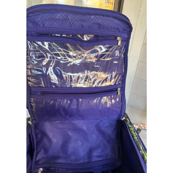 London Fog Mayfair Purple Paisley Underseat Carry on luggage 15” - Picture 13 of 16